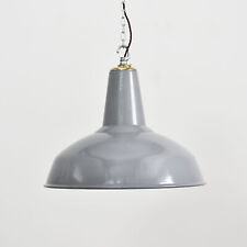 Antique Vintage 18" Antique Industrial Grey Factory Pendant Light By Benjamin -A