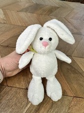 TESCO BUNNY CREAM RABBIT YELLOW RIBBON BOW SOFT TOY 2008 08 FREE POSTAGE 8" tall