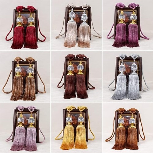Pair curtain holdbacks rope - holdbacks,