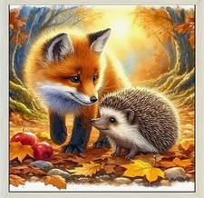 Cute Fox & Hedgehog 5D Diamond