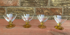 4 Small Vintage Art Deco Style Amber Champagne Saucers