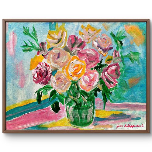 Flowers contemporary original - contemporary,