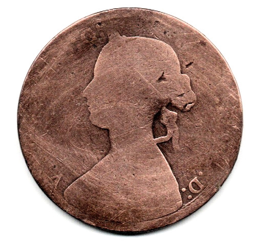 1860 victorian halfpenny - halfpenny,, very