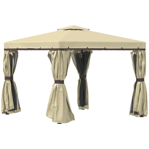 Patio gazebo 3x3m beige tall - 3x3m,