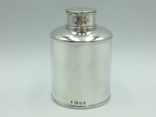 GEORGE VI STERLING SILVER TEA CADDY, BY WILLIAM COMYNS & SONS, LONDON C1937