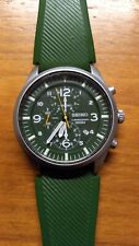 SEIKO 7T92  Military Green Chronograph 7T92-0JS0 Men's Watch Good condition