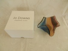 Jo Downs glass Sunset tea light holder with original box