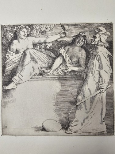 1904 etched print the wine - 1904,