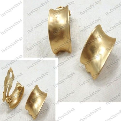Clip earrings curved matte - clip,