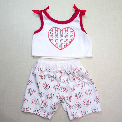 Build bear white love ny - white,
