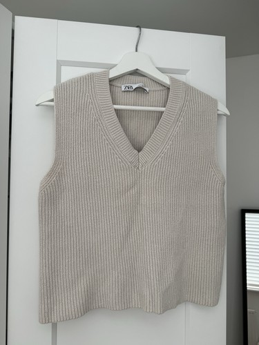 Zara nude knitted vest - knitted, size
