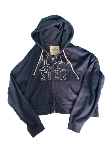 Hollister navy cotton zip - hollister,