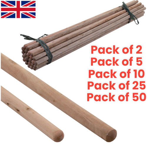 Long wooden broom handle - wooden, 4ft