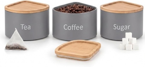 3pc tea coffee sugar canisters - 3pc,