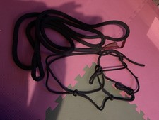 TRT Rope Halter Black Head Collar And 3.5m Lead Rope Size Full