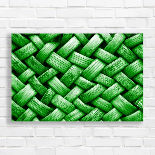 Rubber tyres green canvas - rubber,