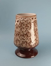 New Devon Pottery Brown Honeycomb Pattern Vintage Vase. Glossy Finish Excellent