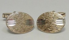Vintage Pair of 9ct Gold on Sterling Silver Cufflinks in Case – c1980