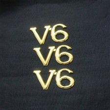 3x Golden V6 Chrome Metal