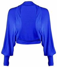 New Ladies Plain Bolero Shrug Women's Batwing Cuffed Shrug Top Plus Size