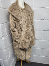 Dawn Levy Tabitha Beige Faux Fur Winter Coat Ladies Size Large. PS