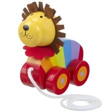Lion Pull Along Wooden Toy Toddler Walker First Steps Push And Pull 12 Months