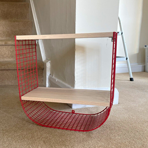 Ikea red metal wood wire - metal,