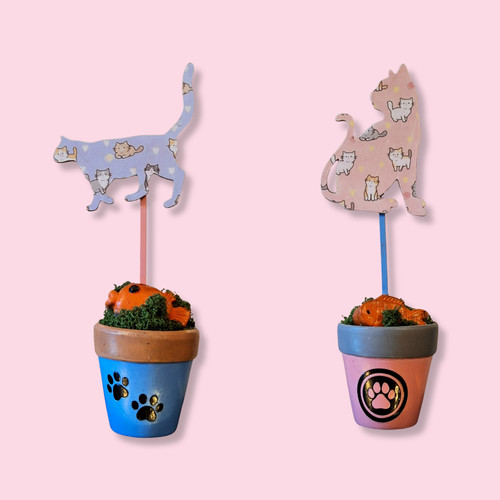 Cat decorative pot ornament - decorative,