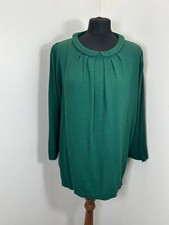 Toast Green Wool Blend Blouse Top with Collar Size 14 Autumn Office Casual
