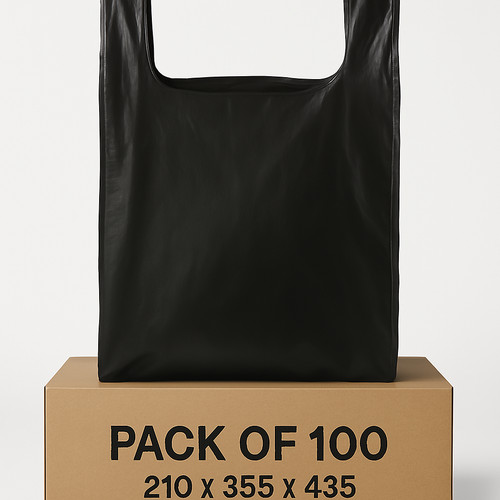 Reusable black plastic vest - reusable,