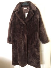 Faux Fur Coat Chocolate Brown