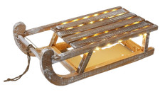 Sledge with LED Lights for Holiday Display 50 X 24 X 16 Centimetres White Wash