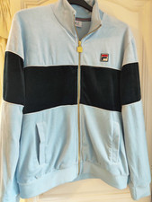 Fila Vintage Velour Tracksuit Top Medium Mens 