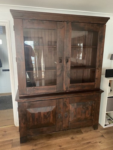 Large wooden display cabinet - cabinet,