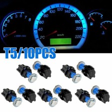 10PCS Blue T5 Car Instrument Panel Cluster LED Dash Light Bulb W/ Twist Socket
