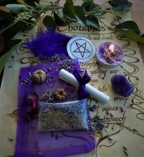 Ease Anxiety Spell Kit  Ritual Magic  Witchcraft Wicca Pagan Handmade Candle