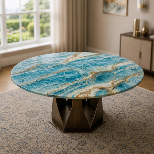 Blue onyx coffee table - onyx,