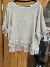 Raft Clothing Pretty Top with frill at waist/sleeve - one size (suggest 12-14)