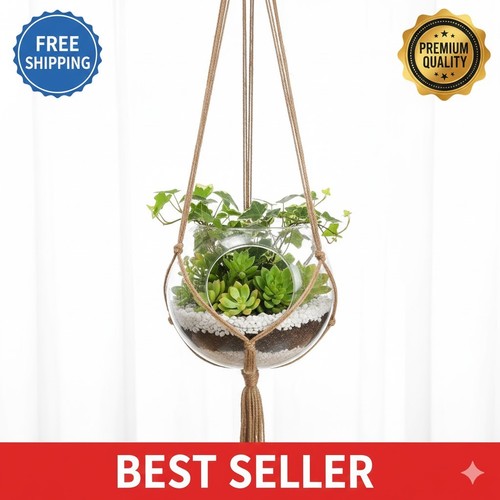 Macrame jute plant hanger - plant,