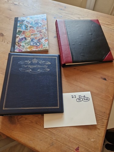 Stamp albums with - stamp,