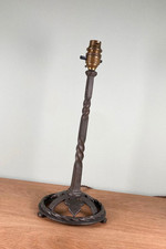 Antique Arts and Crafts Wrought Iron Table Lamp Base c1910 H36cm Rewired