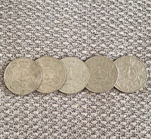 1977 25p silver - 5x,