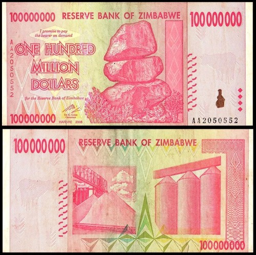 Zimbabwe 100 million dollars - zimbabwe,