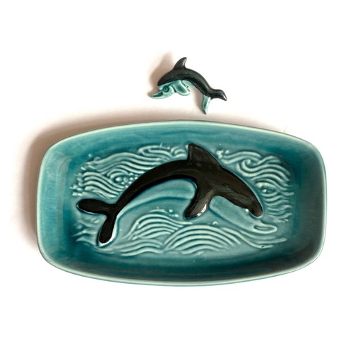 Poole pottery dolphin dish - poole, &