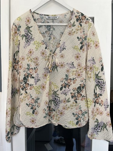 Zara cream structured floral - cream,