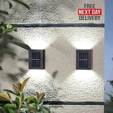 Wall Lights Solar 8x Up & Down Lamp Decor Waterproof Garden Outdoor Fence Yard