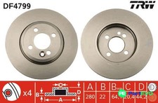 TRW 2 X BRAKE DISC DF4799 FOR