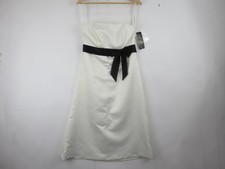 Alfred Sung Duchess Dress Ladies UK 8 Ivory Black Satin Bride Wedding Party