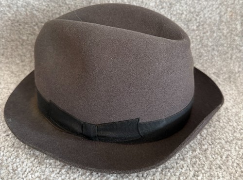 Grey wol felt trilby - , fedora