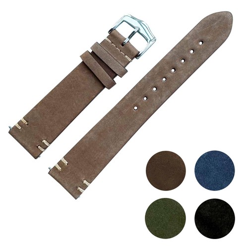 Suede leather watch strap - leather,